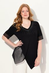 Ulla Popken Druckbluse Bluse Layering-Look Mesh/Jersey günstig online kaufen