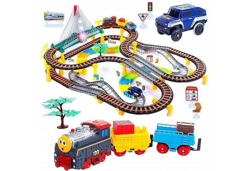kinderplay Spielzeug-Zug Elektrische Eisenbahn mit Rennbahn – 2-in-1 Spiels günstig online kaufen