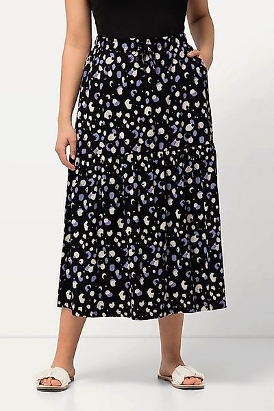 Ulla Popken Maxirock Jersey-Maxirock Tupfen A-Linie günstig online kaufen