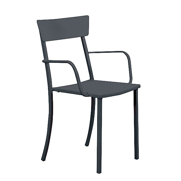 Sessel Mogan mit Armlehne - Stilvoller Gartenstuhl für Outdoor schwarz günstig online kaufen