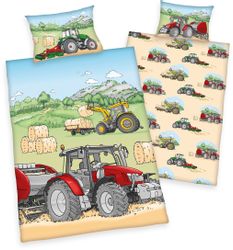 Herding Young Collection Babybettwäsche Traktor Flanell-Bettwäsche günstig online kaufen