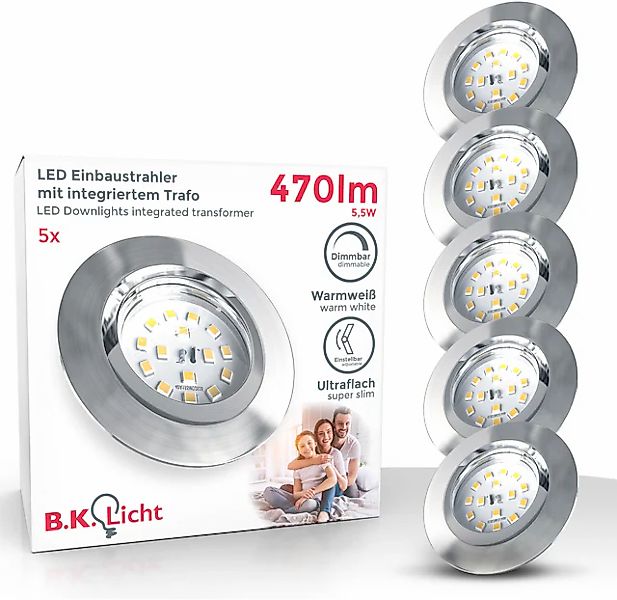 B.K.Licht LED Einbauleuchte »5er Set Einbaustrahler, Dimmbare Deckenstrahle günstig online kaufen