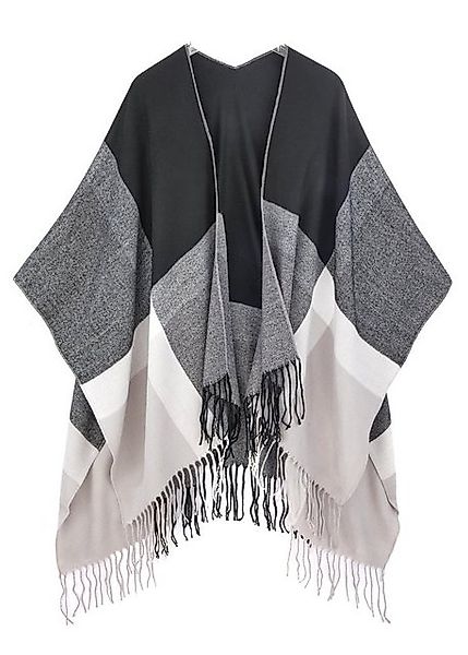 LASCANA Strickponcho, Poncho, Cape in kuscheliger Qualität mit Fransen, Fra günstig online kaufen