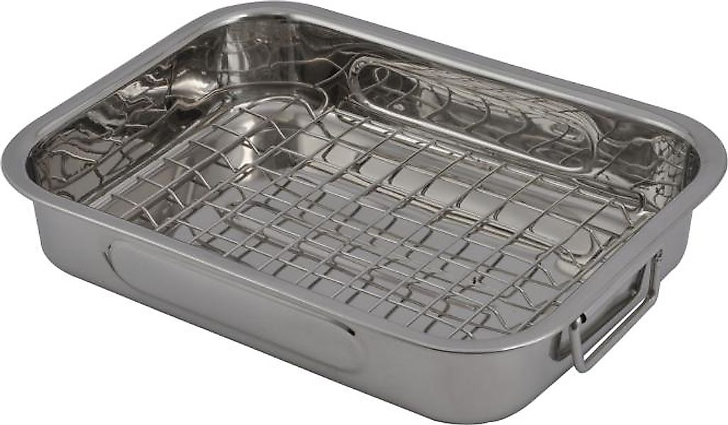 Edelstahl Vierkantbräter 25cm mit Rost Grau günstig online kaufen