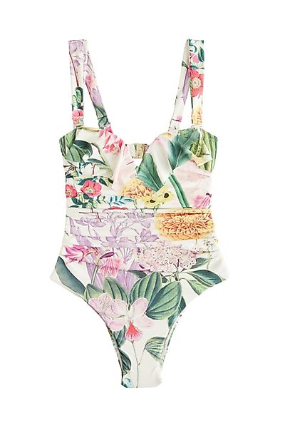 Next Badeanzug Kew Gardens Bauchformender Bandeau-Badeanzug günstig online kaufen