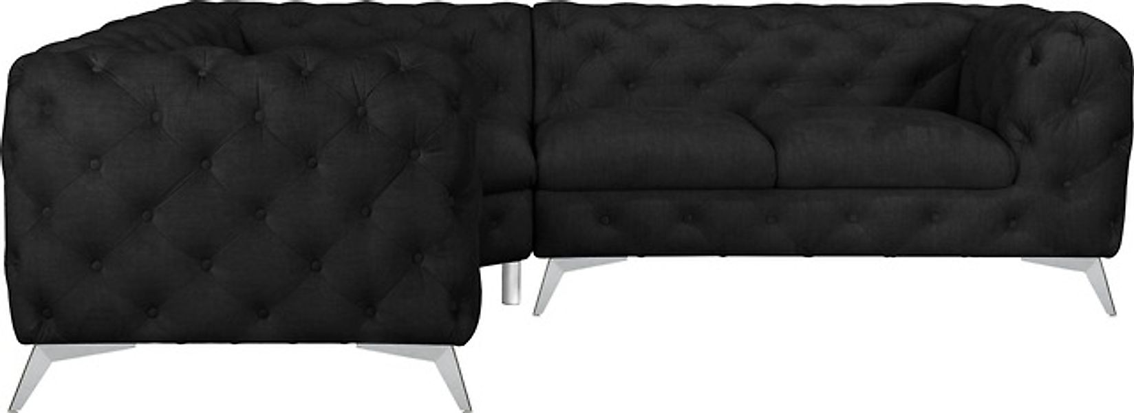 Leonique Chesterfield-Sofa »Ecksofa GLYNIS L-Form mit Wellenunterfederung, günstig online kaufen