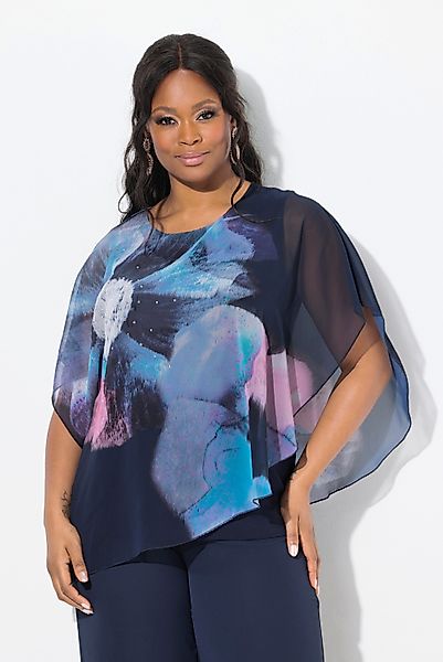 Ulla Popken Longbluse Chiffonbluse Blüten Oversized günstig online kaufen