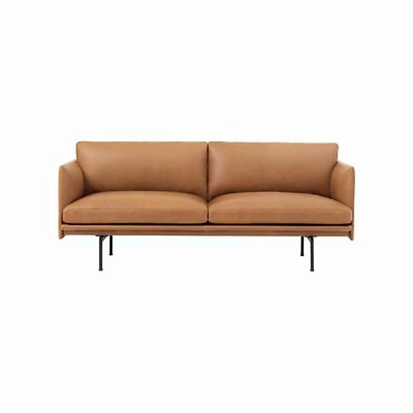 Sofa 2 Sitzer Outline leder braun / L 170 cm - Leder - Muuto - Braun günstig online kaufen