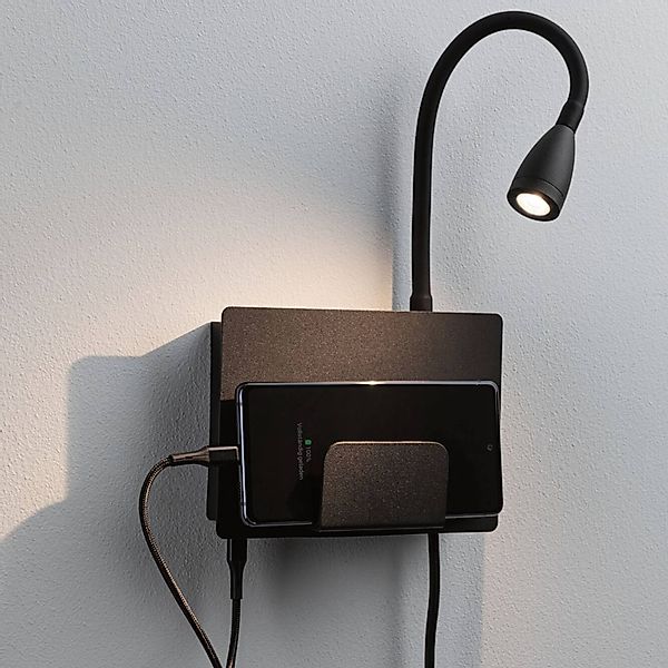 Paulmann LED Wandleuchte »Halina 3W USBC 230V 2700K Kunststoff/Metall«, 1 f günstig online kaufen