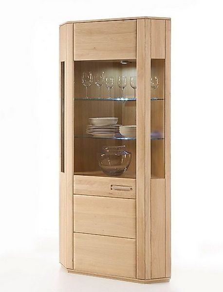 expendio Vitrine Senta 6 Eiche bianco teilmassiv 69x209x38 cm vormontiert B günstig online kaufen