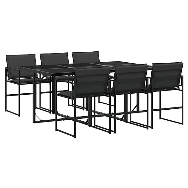 vidaXL 7-Tlg Garten-Essgruppe mit Kissen Schwarz Textilene 3295074 günstig online kaufen