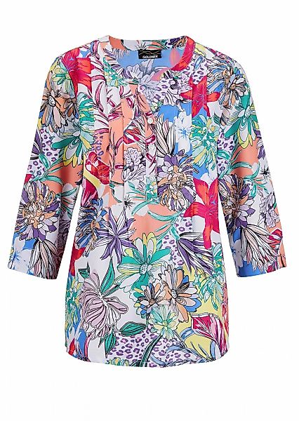 GOLDNER Druckbluse "Kurzgröße Druckbluse mit liebevollen Details" Ohne günstig online kaufen