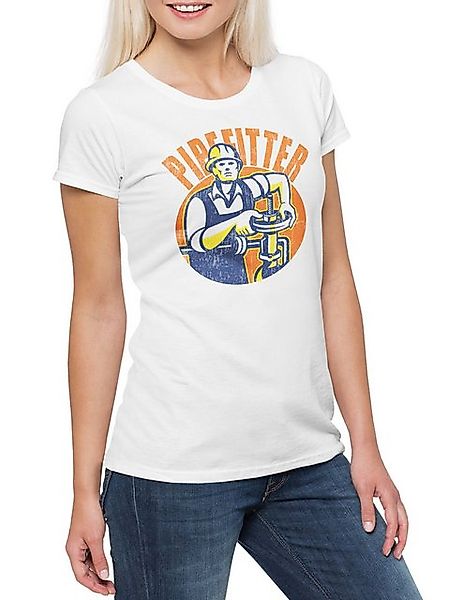 Urban Backwoods Print-Shirt Pipefitter Damen T-Shirt Klempner Plumber Gas W günstig online kaufen