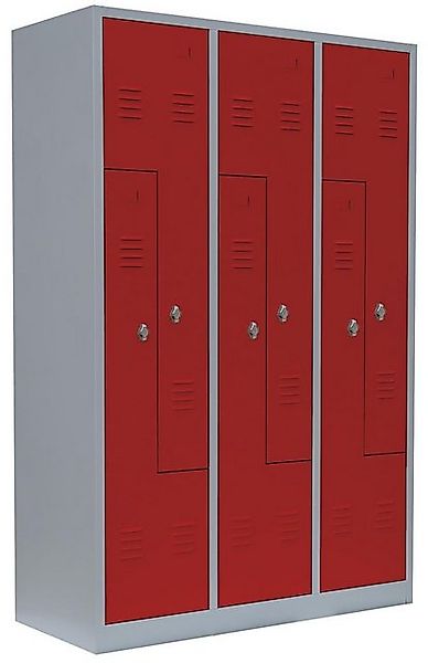 Steelboxx Spind Lüllmann® Z-Garderobenschrank, 6 Abteile, 1800 x 1185 x 500 günstig online kaufen