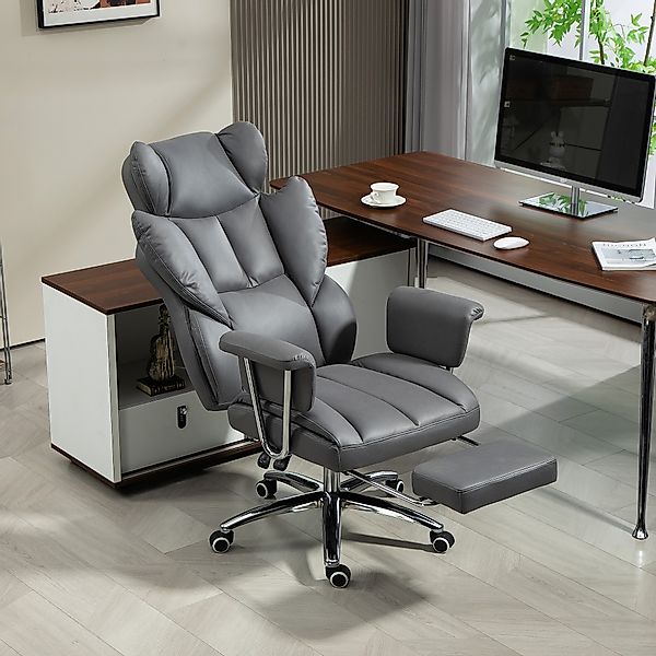 HOMCOM Bürostuhl mit Liegefunktion, ergonomisch Schreibtischstuhl, höhenver günstig online kaufen