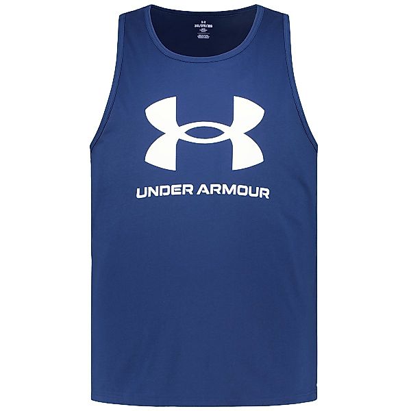 Under Armour Tanktop mit Label-Print Farbe dunkelblau Größe: 5XL günstig online kaufen