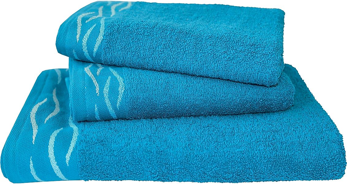 Dyckhoff Handtuch Set »Wave«, Set, 3 tlg., Frottier, mit Jacquard-Bordüre;4 günstig online kaufen