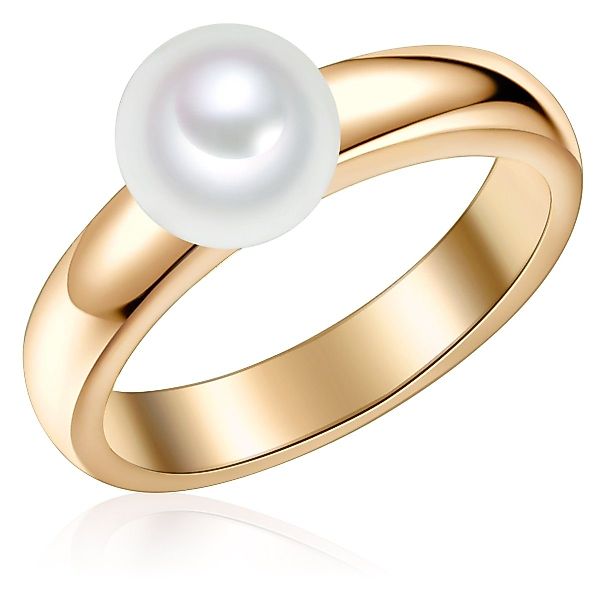 Valero Pearls Silberring gelbgold, mit Süßwasser-Zuchtperle günstig online kaufen