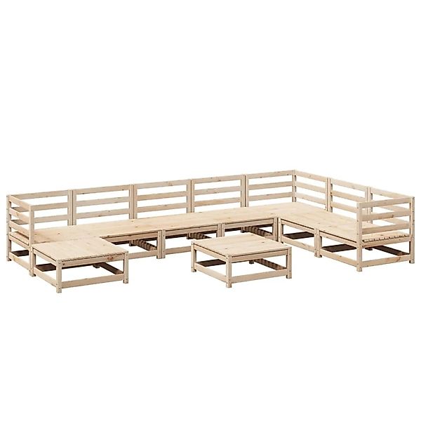 vidaXL 9-Tlg Garten-Sofagarnitur Massivholz Kiefer 3299581 günstig online kaufen