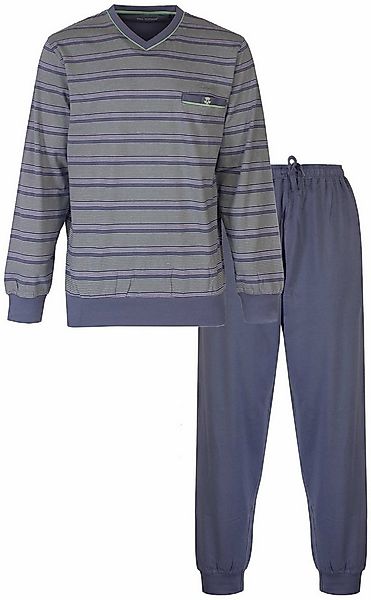 Paul Hopkins Schlafanzug Herren Pyjama lang mit Bündchen (2 tlg) Baumwolle günstig online kaufen
