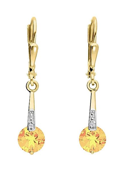 My Gold Paar Ohrhänger Damen Ohrringe hängend Edelstein Gold 333 Echter Cit günstig online kaufen