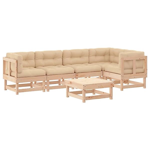 vidaXL 6-Tlg Garten-Lounge-Set mit Kissen Massivholz 3185983 günstig online kaufen