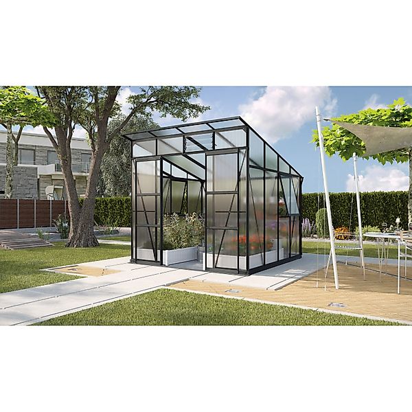 Vitavia Gewächshaus Playa 7600 Schwarz 7,6 m² inkl. Fundament günstig online kaufen