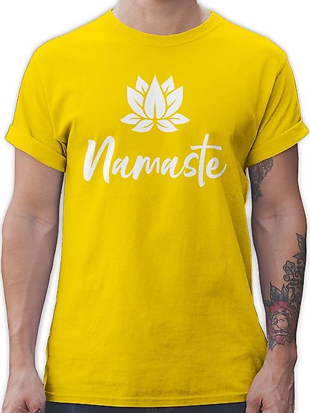 Shirtracer T-Shirt Namaste mit Lotusblüte weiß günstig online kaufen