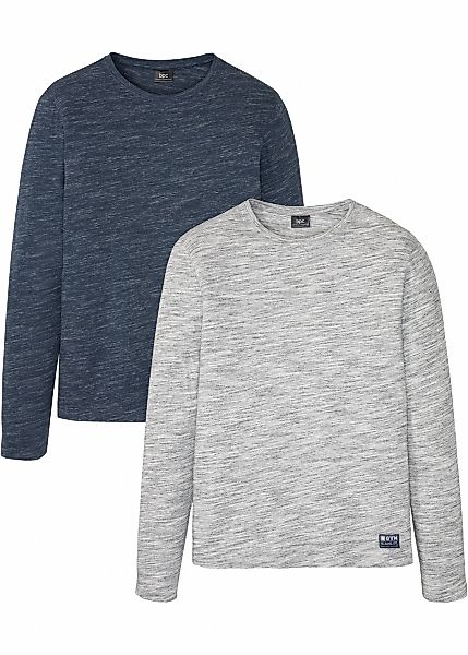 bonprix Langarmshirt Packung, 2 tlg. regular fit Passform, Rundhalsausschni günstig online kaufen