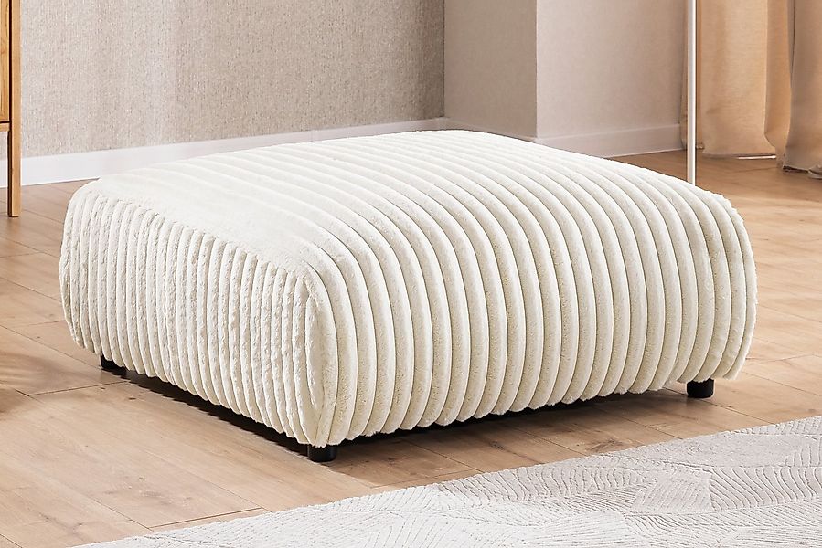 S-Style Möbel Polsterhocker Mollis aus Plüschcord mit hohem Sitzkomfort, mi günstig online kaufen