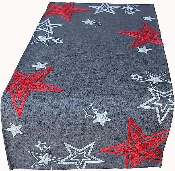 texpot Tischdecke Stickerei Sterne Winter Weihnachten günstig online kaufen