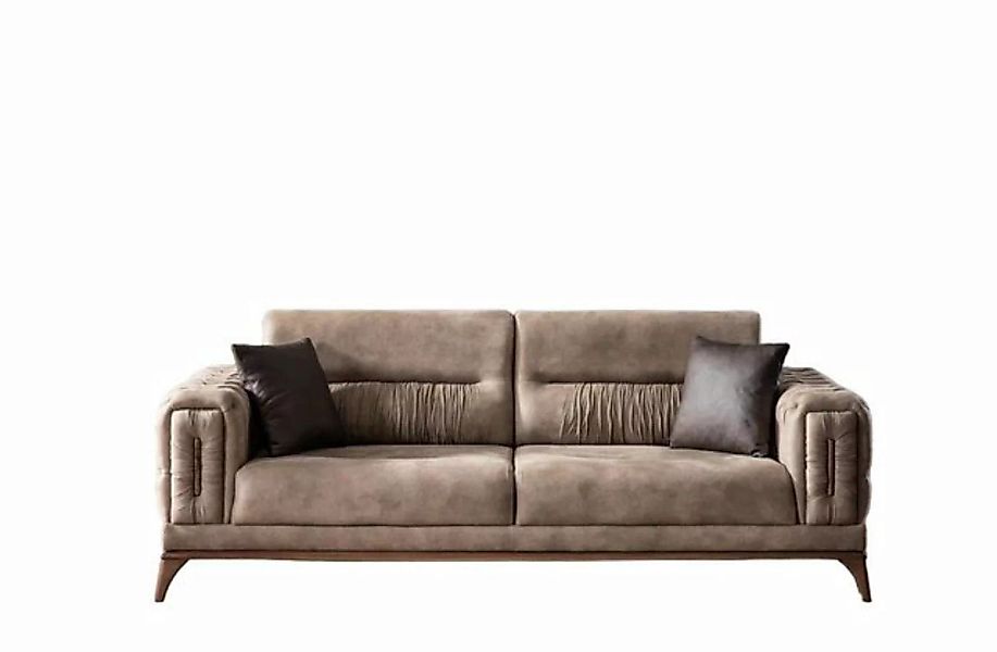 JVmoebel Sofa Luxus 3 Sitzer Stoff Grau Moderne Couchen Design Couchen Sofa günstig online kaufen