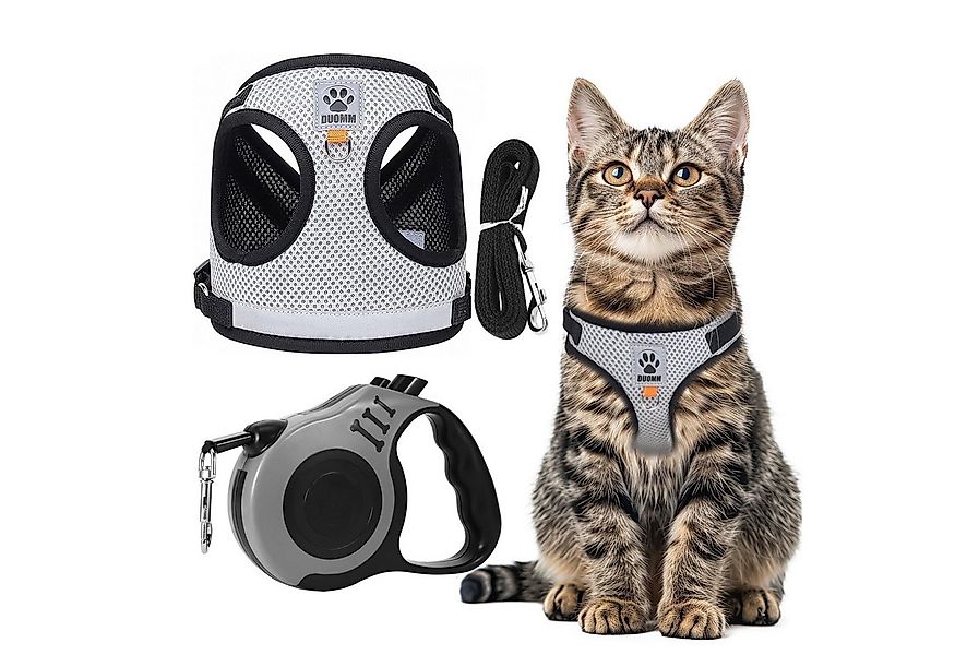 BlingBin Katzen-Geschirr Katzengeschirr mit Leine Verstellbar Ausbruchsiche günstig online kaufen