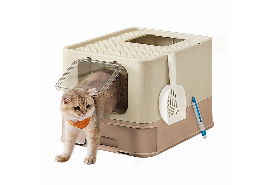 FEANDREA Katzentoilette, Katzenklo, mit Deckel, für Katzen bis 15kg günstig online kaufen