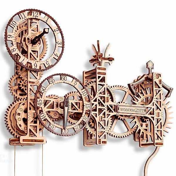 Wooden City 3D-Puzzle Steampunk Wanduhr Modellbausatz günstig online kaufen