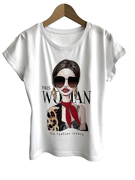 Zuckerwatte Print-Shirt Rundhalsshirt, modischer Frontprint "Paris günstig online kaufen
