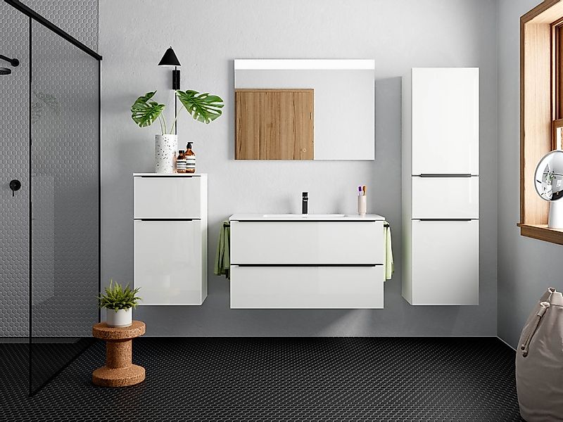 nobilia® Badmöbel-Set »Levere«, (2 St., vormontiert, mit Soft-Close), Hochg günstig online kaufen