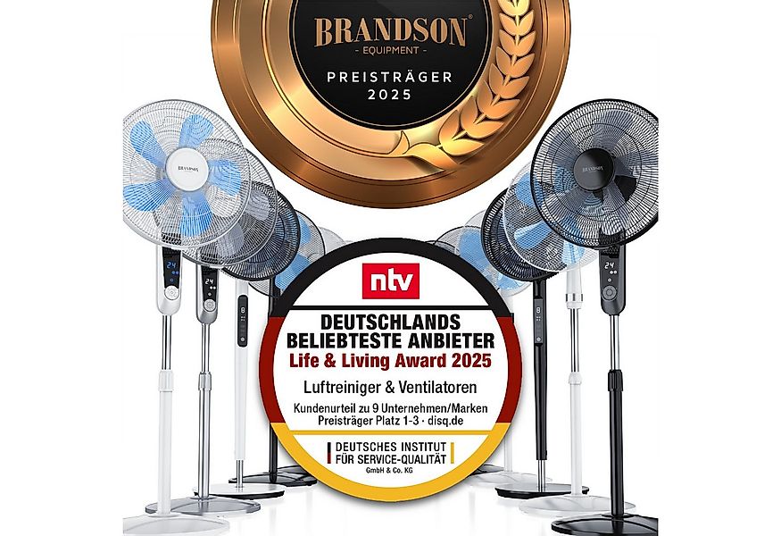 Brandson Standventilator Standlüfter mit Fernbedienung, Neigbar 30°, 50W, O günstig online kaufen