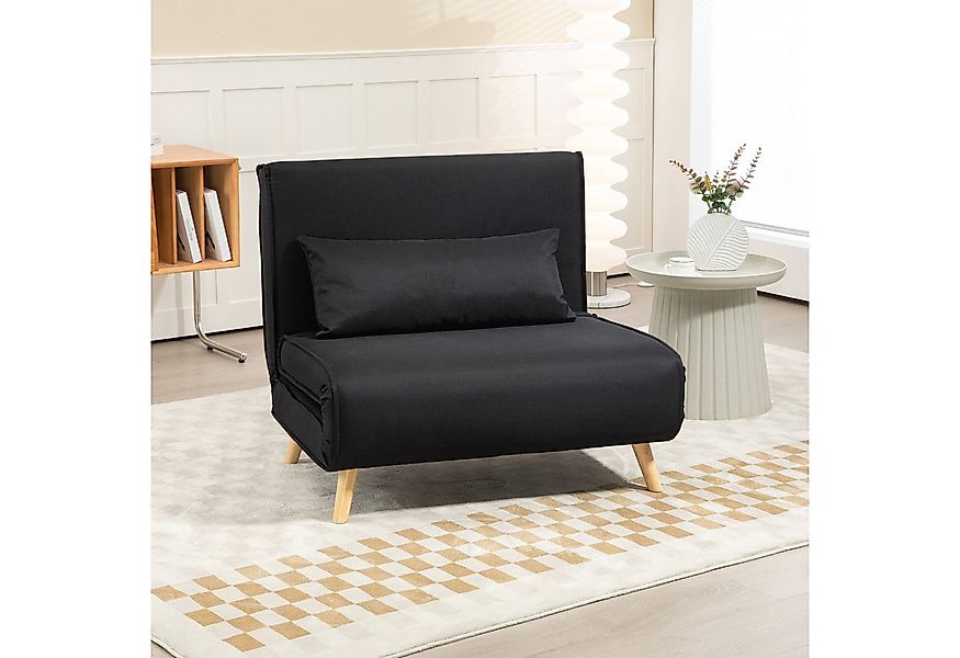 HOMCOM Sessel Schlafsofa mit Bettfunktion, Zierkissen (Schlafsessel, 1-St., günstig online kaufen