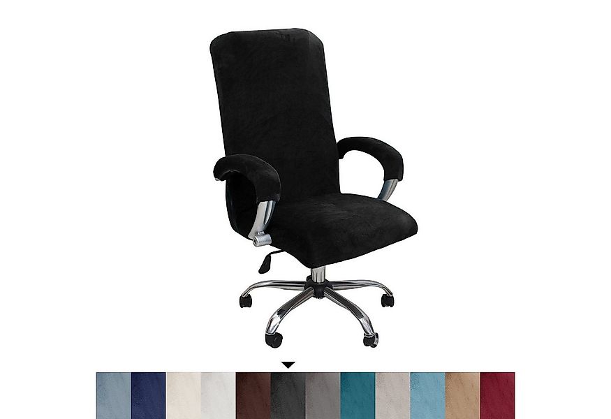 BYSURE Bürostuhlhusse, Samt Plüsch Bürostuhl Bezug mit Armlehne günstig online kaufen