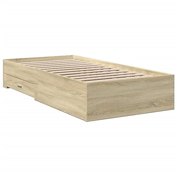vidaXL Bettgestell mit Schubladen Sonoma-Eiche 90x200cm Holzwerkstoff 32804 günstig online kaufen