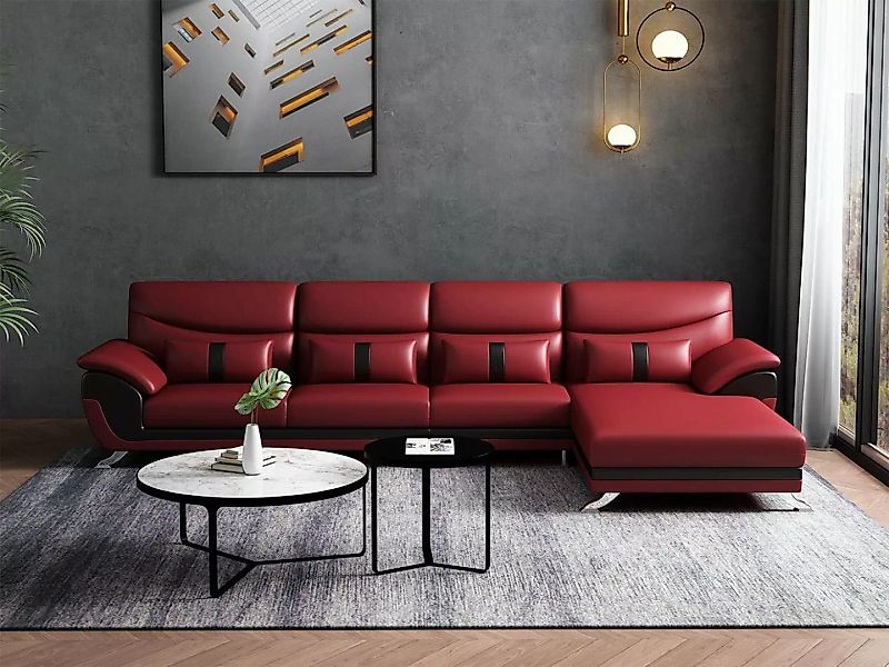 Xlmoebel Ecksofa Wohnzimmer Ecksofa mit Lederpolsterung in L-Form - Moderne günstig online kaufen