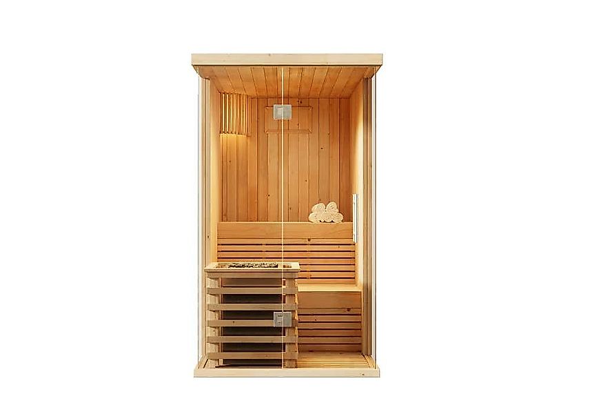 FinnTherm Sauna Innensauna Milla, BxTxH: 119 x 150 x 213 cm, 72 mm, in Natu günstig online kaufen