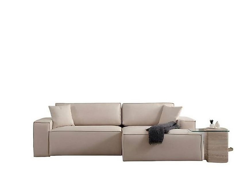 JVmoebel Ecksofa Stilvolle L-Form Wohnzimmer Weiße Couch Textil Sofas Exklu günstig online kaufen