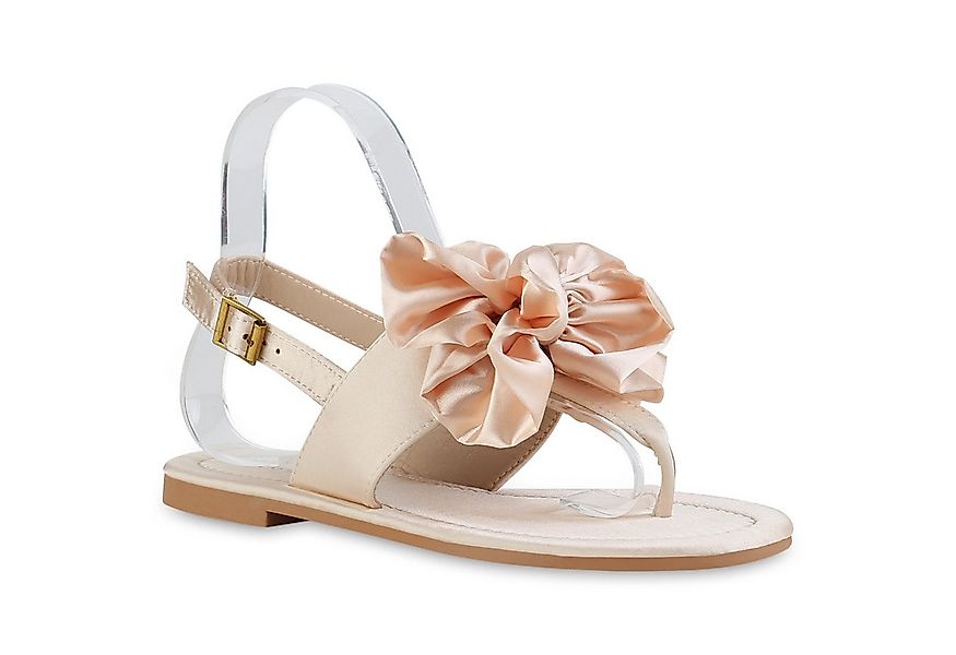 VAN HILL 840450 Zehentrenner Damen Zehentrenner Sandalen Satinoptik Schleif günstig online kaufen