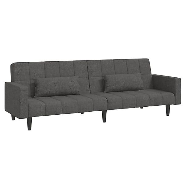 vidaXL Schlafsofa 2-Sitzer mit 2 Kissen Dunkelgrau Stoff 375834 günstig online kaufen