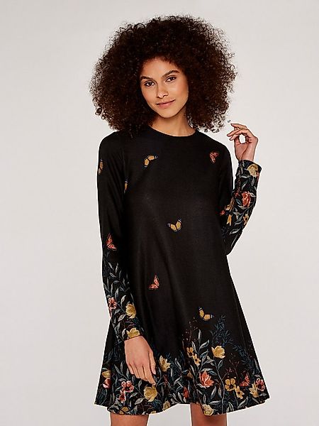 Apricot Strickkleid Swing Dress mit Blumendruck günstig online kaufen