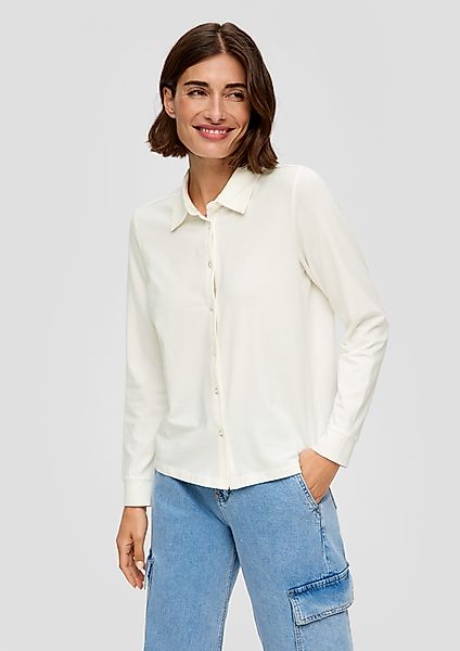 s.Oliver Langarmshirt Elastische Hemdbluse aus Jersey günstig online kaufen
