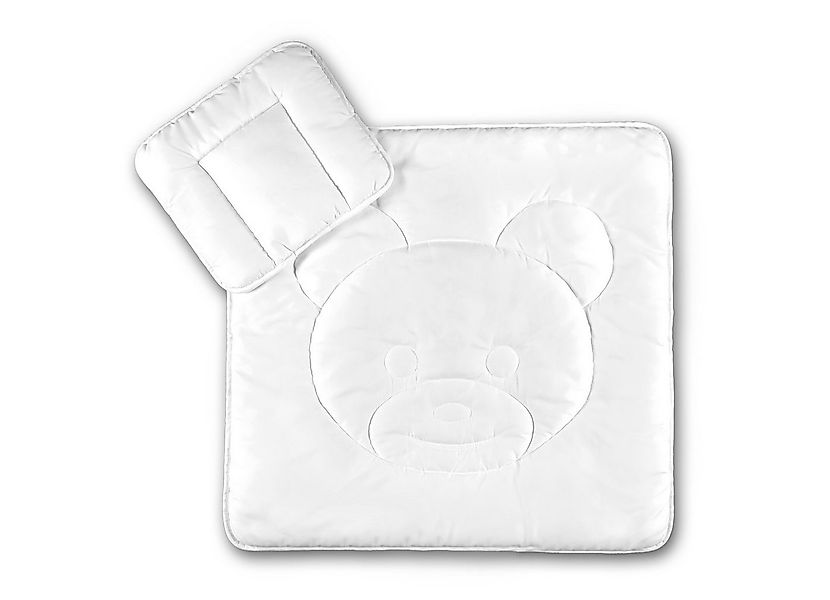 KiGATEX Babybettdecke Bettset mit Bärchenmotiv – Decke 80x80 cm + Kissen 35 günstig online kaufen