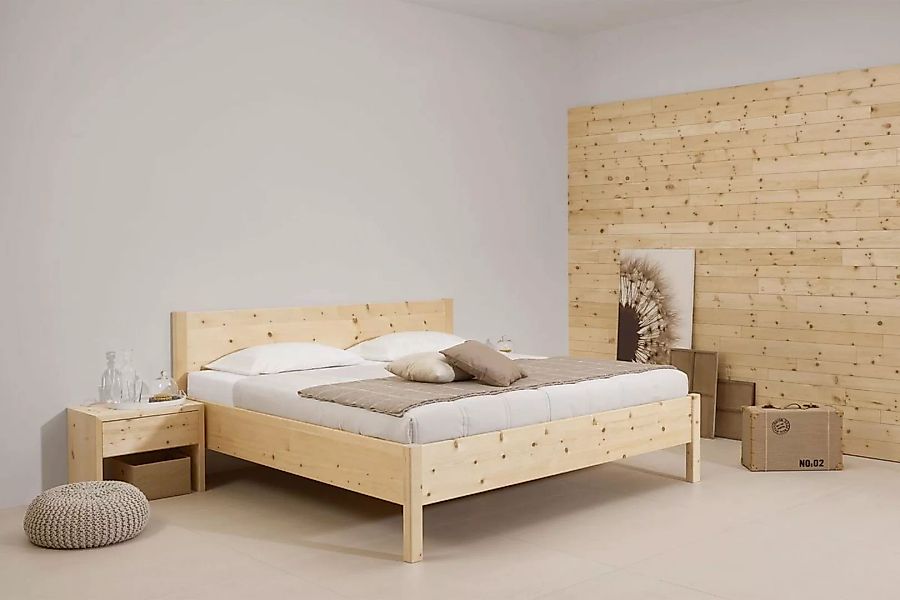 Natur24 Bett Doppelbett Natura Metallfrei 180x200cm in Fichte Weiß lackiert günstig online kaufen